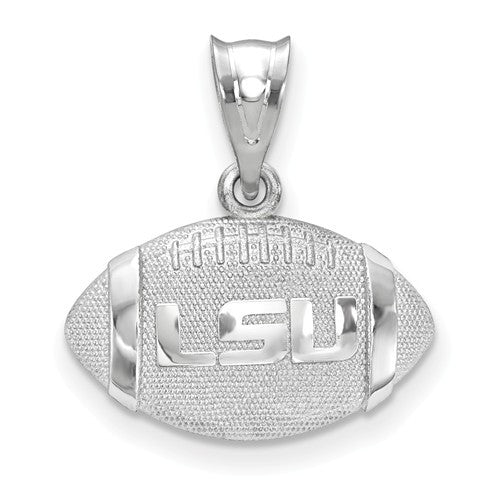 Sterling Silver LogoArt Louisiana State U 3D Football w/Logo Pendant