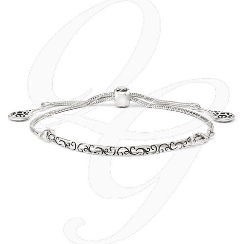 Sterling Silver Filigree Drops Adjustable Bracelet