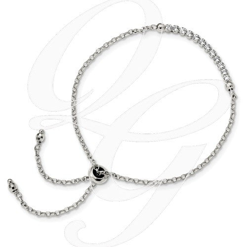 Sterling Silver CZ Adjustable Bracelet