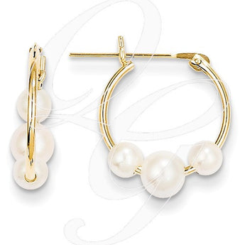 14k Madi K FW Cultured Pearl Hoop Earrings