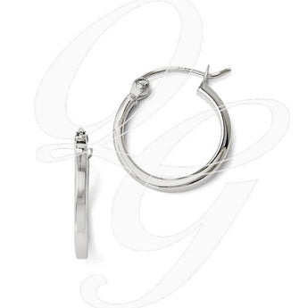 Leslies 10K White Gold Polished Hoop Earrings