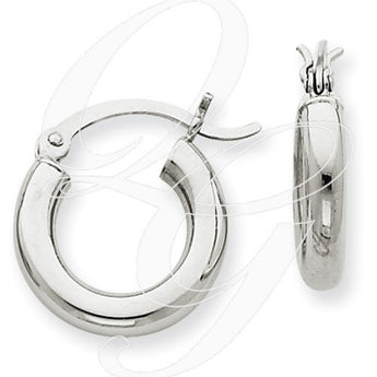 10k White Gold 2mm Round Hoop Earrings