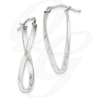 10k White Gold Small Twisted Earrings