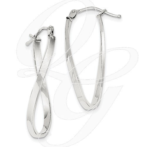10k White Gold Small Twisted Earrings