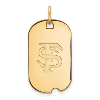 Sterling Silver w/GP LogoArt Florida State University Small Dog Tag