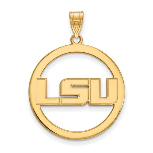 Louisiana State University Sterling Silver Pendant in Circle