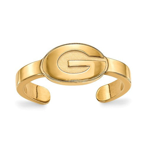 Sterling Silver w/GP LogoArt University of Georgia Toe Ring