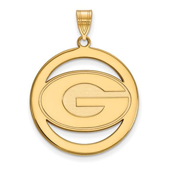 14K Yellow Gold LogoArt University of Georgia Small Pendant Necklace