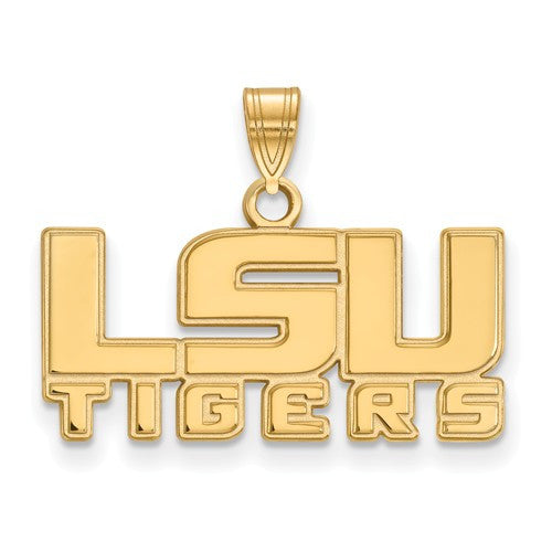 Sterling Silver w/GP LogoArt Louisiana State University Small Pendant