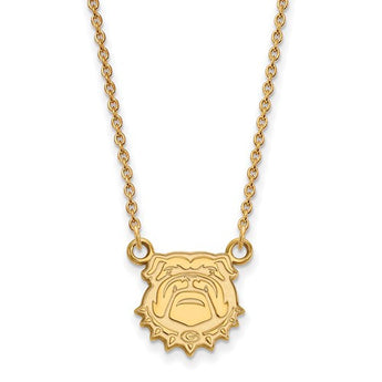 Sterling Silver w/GP LogoArt University of Georgia Small Pendant w/Necklace