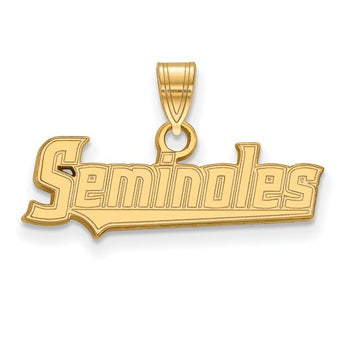 Sterling Silver w/GP LogoArt Florida State University Small Pendant