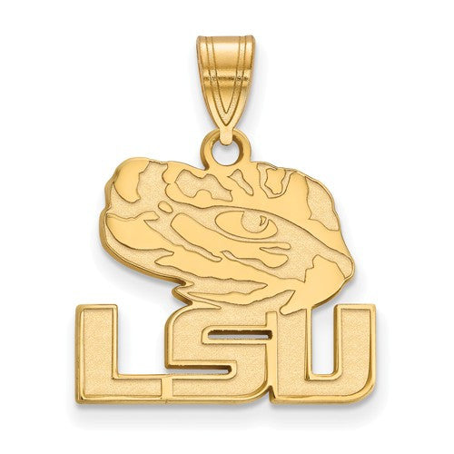 Sterling Silver w/GP LogoArt Louisiana State University Medium Pendant