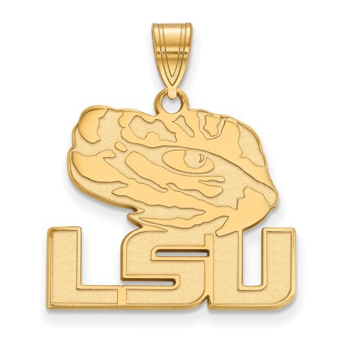 Sterling Silver w/GP LogoArt Louisiana State University Large Pendant