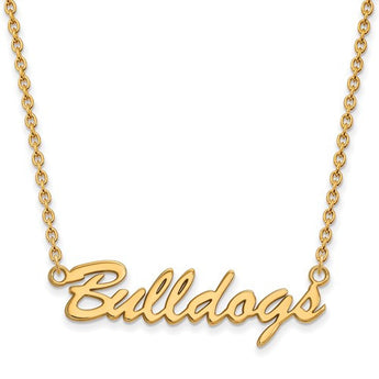 Sterling Silver w/GP LogoArt University of Georgia Pendant w/Necklace