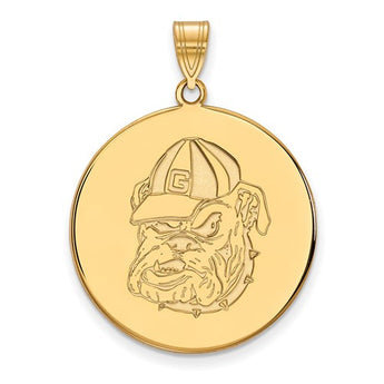 Sterling Silver w/GP LogoArt University of Georgia XL Disc Pendant