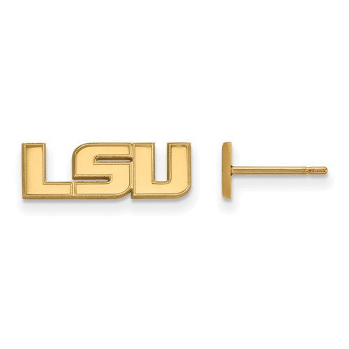 Sterling Silver w/GP LogoArt Louisiana State University Xs Post Earrings