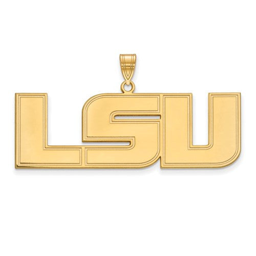 Sterling Silver w/GP LogoArt Louisiana State University XL Pendant