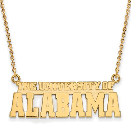 Sterling Silver w/GP LogoArt University of Alabama Small Pendant