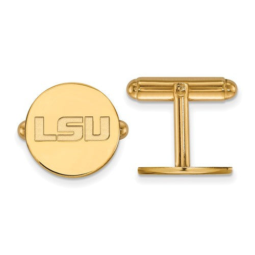 Sterling Silver w/GP LogoArt Louisiana State University Cuff Links