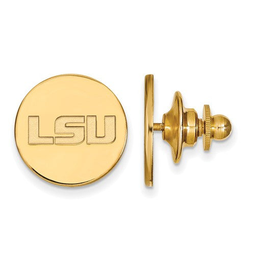 Sterling Silver w/GP LogoArt Louisiana State University Lapel Pin
