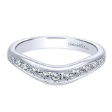 14k White Gold Contemporary Curved Anniversary Band