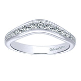 14k White Gold Contemporary Curved Anniversary Band
