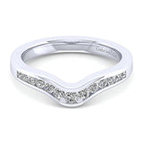 14k White Gold Contemporary Curved Anniversary Band