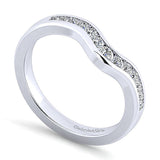 14k White Gold Contemporary Curved Anniversary Band