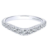 14k White Gold Contemporary Curved Anniversary Band