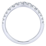 14k White Gold Contemporary Curved Anniversary Band