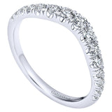 14k White Gold Contemporary Curved Anniversary Band