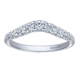 14k White Gold Contemporary Curved Anniversary Band