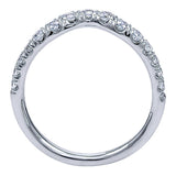14k White Gold Contemporary Curved Anniversary Band