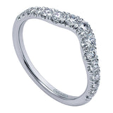 14k White Gold Contemporary Curved Anniversary Band