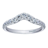 14k White Gold Contemporary Curved Anniversary Band