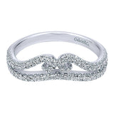 14k White Gold Contemporary Curved Anniversary Band