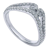14k White Gold Contemporary Curved Anniversary Band
