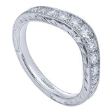 14k White Gold Victorian Curved Anniversary Band