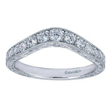 14k White Gold Victorian Curved Anniversary Band