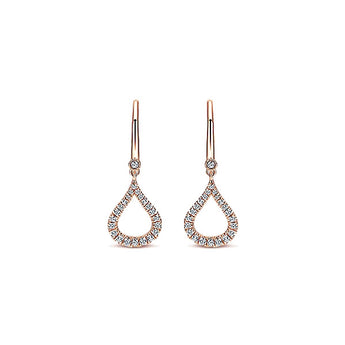 14k Pink Gold Lusso Diamond Drop
