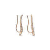 14k Pink Gold Comets Earcuffs