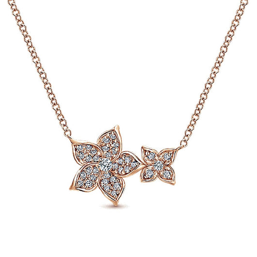 14k Pink Gold Floral Fashion Necklace