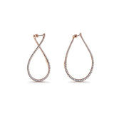 14k Pink Gold Hoops Intricate Hoop