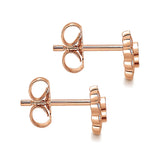 14k Pink Gold Floral Stud