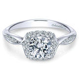 14k White Gold Contemporary Semi-Mount Engagement Ring