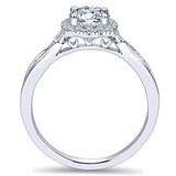 14k White Gold Contemporary Semi-Mount Engagement Ring