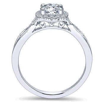 14k White Gold Contemporary Semi-Mount Engagement Ring