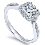 14k White Gold Contemporary Semi-Mount Engagement Ring