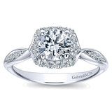 14k White Gold Contemporary Semi-Mount Engagement Ring