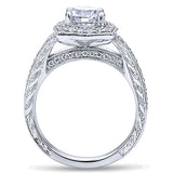 14k White Gold Victorian Semi-Mount Engagement Ring
